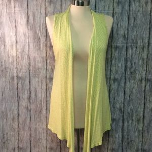 Splendid open sleeveless cardigan yellow stripe